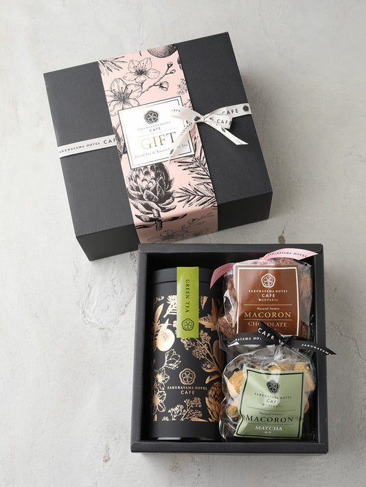 静岡天空のお煎茶とマコロン箱ギフト